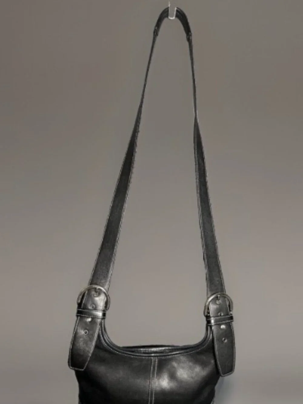 Coach Soho Legacy Slim Hippie 9549 Black Leather Crossbody Shoulder Bag Purse